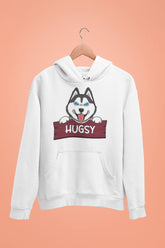 siberian husky hugsy unisex hoodie white